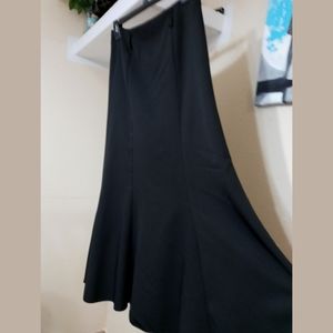 Black long A line skirt